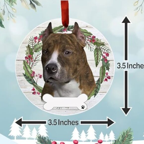 Pit Bull Christmas Tree Ornament- NEW- DIY Personalize it! - Picture 2 of 6